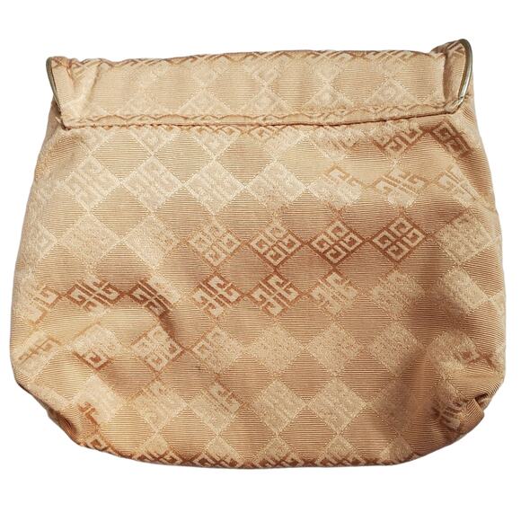 Givenchy Vintage Logo Gold Textile Clutch - Picture 2 of 6